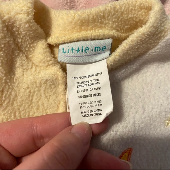 Little Me Baby Unisex 9M Months Yellow Footie Pajamas One Piece Zip Up Giraffe - Picture 3 of 4